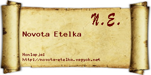Novota Etelka névjegykártya